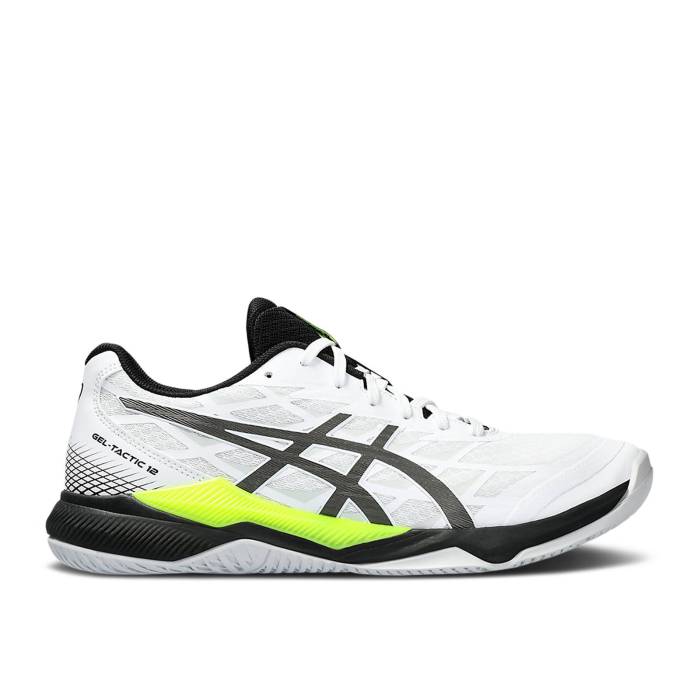 アシックス Asics 【 Gel Tactic 12 2E Wide \u0027White Gunmetal Volt\u0027 Men White/Gunmetal 】 策戦 メンズ 白いこと 白いこと