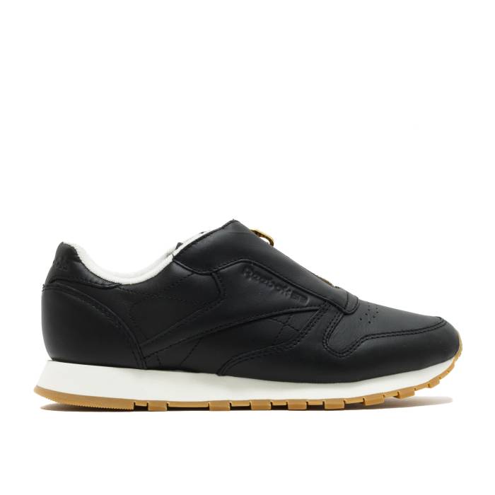 リーボック Reebok 【 Wmns Classic Leather Zip Women Black/Chalk/Sleek Metal 】 古典派音楽 なめし革 レディース 黒いこと 黒いこと 金属元素