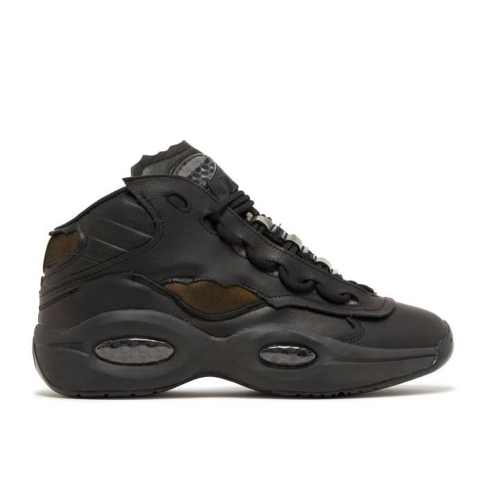 リーボック Reebok 【 Maison Margiela X Question Mid \u0027Memory Of - Black\u0027 Men Black/Footwear White/Black 】 Question 問い合わせ ミッド メンズ 黒いこと 黒いこと 白いこと 白いこと 靴-メンズ靴