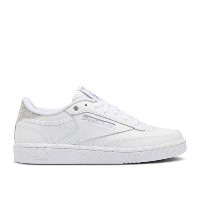 リーボック Reebok 【 Wmns Club C 85 \u0027White Silver Metallic Women Footwear White/Footwear White/Silver Metallic 】 野球クラブ Silver しろがね色・しろがね色 レディース 白いこと 白いこと Silver しろがね色・しろがね色