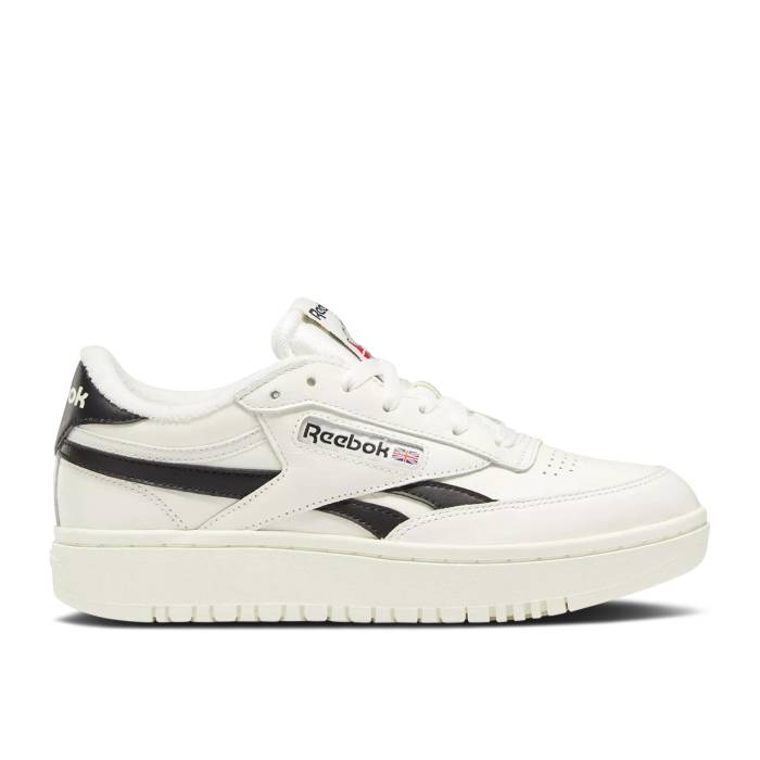 リーボック Reebok 【 Wmns Club C Double \u0027Chalk Black\u0027 Women Chalk/Core Black/Chalk 】 野球クラブ レディース 中核グループ 黒いこと 黒いこと