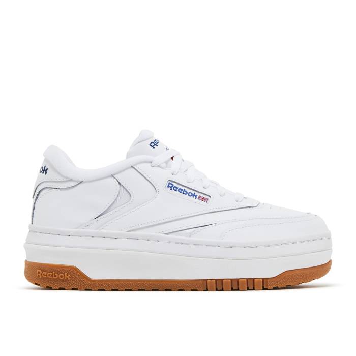 リーボック Reebok 【 Wmns Club C Extra 'White Vector Blue Gum' Women Footwear White/Footwear White/Vector Blue 】 クラブ 青色 ブルー レディース 白色 ホワイト 青色 ブルー|スニケス