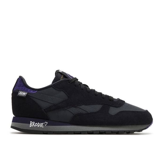 リーボック Reebok 【 Aew X Classic Leather Brodie Lee Men Black/Purple 】 クラシック レザー メンズ 黒色 ブラック Purple 紫・パープル