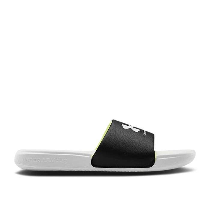 アンダーアーマー Under Armour 【 Ansa Fixed Slide ガウス \u0027White Black\u0027 Youth White 】 Slide サンダル お坊っちゃん キッズ 白いこと 白いこと