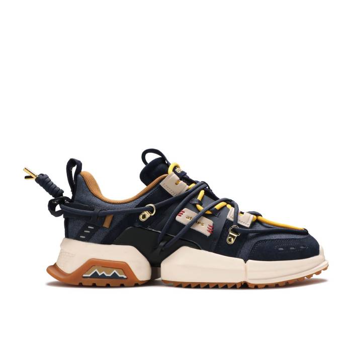 リーニン Li-Ning 【 Atmos X Titan Japan Men Dark Blue/Navy/Brown/Gum/Yellow 】 メンズ 青色 ブルー 紺色 ネイビー 茶色 ブラウン yellow 黄色・イエロー
