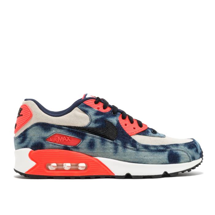 ナイキ Nike 【 Atmos X Air Max 90 Qs \u0027Bleached Denim\u0027 Men Midnight Navy/Black/White/Infrared 】 マックス メンズ 紺色 米国海軍 黒いこと 黒いこと 白いこと 白いこと