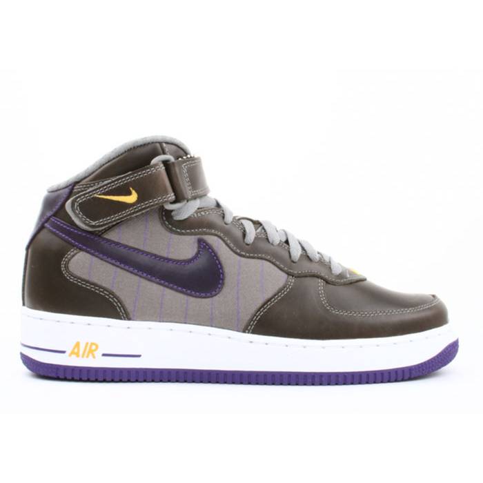 ナイキ Nike 【 Air Force 1 Mid Premium Men Light Charcoal/Varsity Purple-Varsity Maize 】 ミッド Premium 割り増し金 メンズ 濃灰色