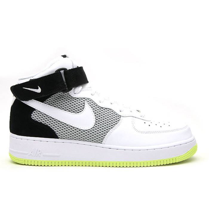 ナイキ Nike 【 Air Force 1 Mid \u002707 \u0027Neon Yellow\u0027 Men White/White-Black-Neon Yellow 】 ミッド メンズ 白いこと 白いこと yellow 黄味がかった・黄色