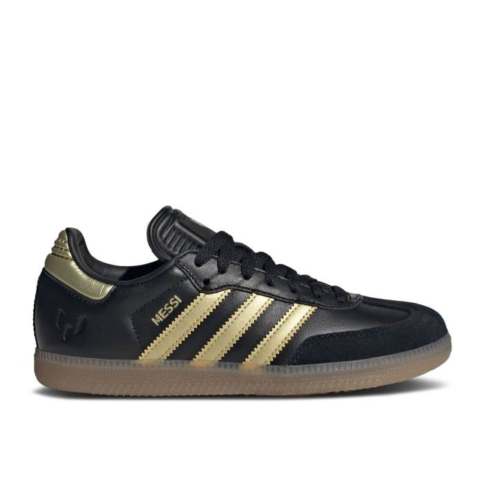 アディダス Adidas 【 Lionel Messi X Samba K \u0027Triunfo Dorado\u0027 Youth Core Black/Gold Metallic/Gum 】 サンバ お坊っちゃん キッズ 中核グループ 黒いこと 黒いこと ゴールド