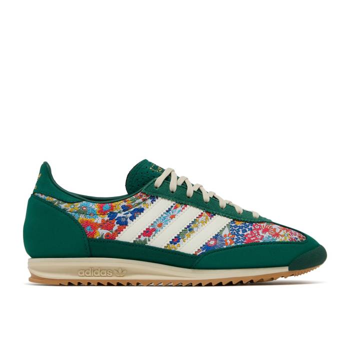 アディダス Adidas 【 Liberty London X Wmns Sl72 Og \u0027Floral Embroidery\u0027 Women Collegiate Green/Cream White/Gum 】 レディース green 緑・緑であること 皮膚軟化剤 白いこと 白いこと