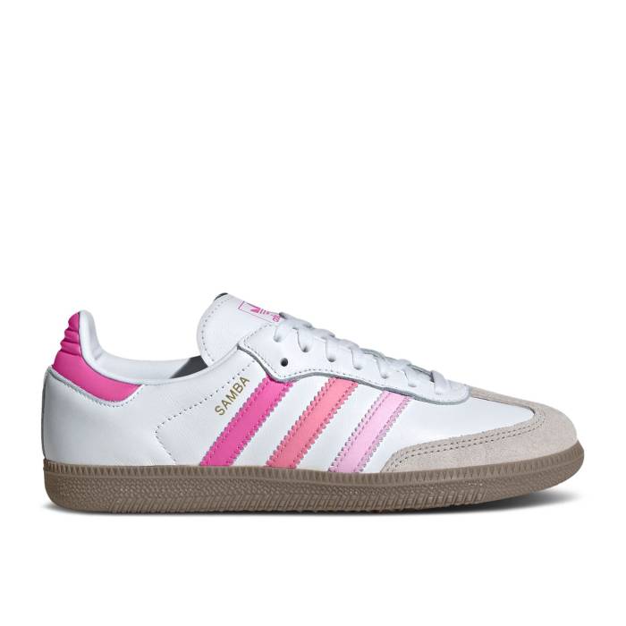 アディダス Adidas 【 Samba Og J \u0027White Orchid Fusion\u0027 Youth Cloud White/Orchid Fusion/Rose Tone 】 サンバ お坊っちゃん キッズ 白いこと 白いこと Fusion 核融合反応 Rose サクラ色