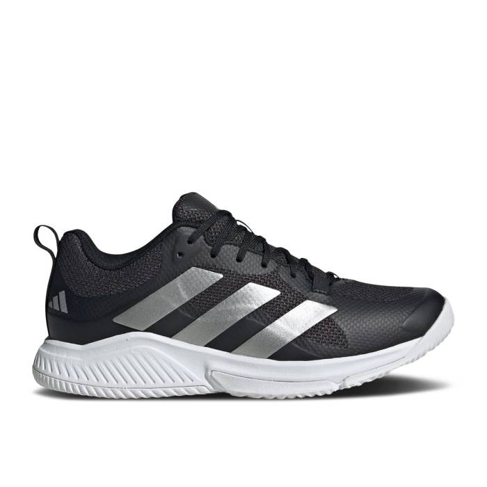 アディダス Adidas 【 Wmns Court Team Bounce 2.0 \u0027Black Silver Metallic\u0027 Women Core Black/Silver Metallic/Cloud White 】 厚地の外套 Team 野球クラブ バウンス Silver しろがね色・しろがね色 レディース 中核グループ 黒いこと 黒いこと Silver しろがね色・