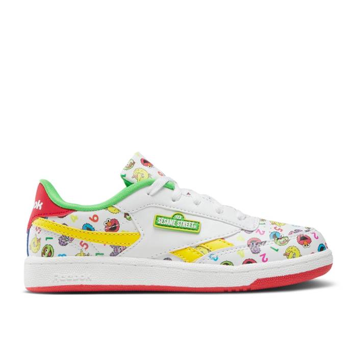リーボック Reebok 【 Sesame Street X Club C Revenge Little Kid 'Elmo And Friends' Youth White/Green/Yellow 】 street ストリート クラブ ジュニア キッズ 白色 ホワイト green 緑・グリーン yellow 黄色・イエロー｜スニケス