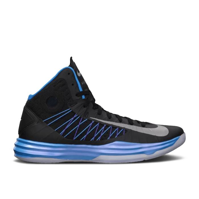 ナイキ Nike 【 Hyperdunk 2012+ \u0027Sport Pack\u0027 Men Black/Metallic Silver-Blue Glow-Blue Tint 】 Hyperdunk ハイパーダンク メンズ 黒いこと 黒いこと