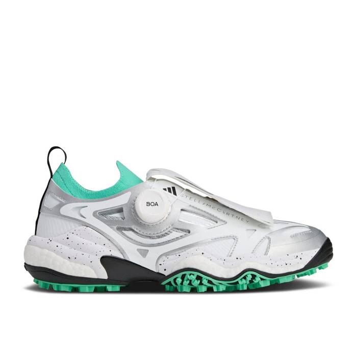 アディダス Adidas 【 Stella Mccartney X Wmns Codechaos Boa Golf \u0027Bright Green Silver Metallic\u0027 Women Core White/Bright Green/Silver Metallic 】 golf ゴルフ green 緑・緑であること Silver しろがね色・しろがね色 レディース 中核グループ 白いこと ホ