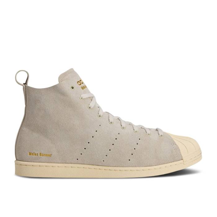 アディダス Adidas 【 Wales Bonner X Superstar High \u0027Mist Stone\u0027 Men Mist Stone/Wonder White/Gold Metallic 】 Superstar はやりっ児 御機嫌 メンズ 白いこと 白いこと ゴールド