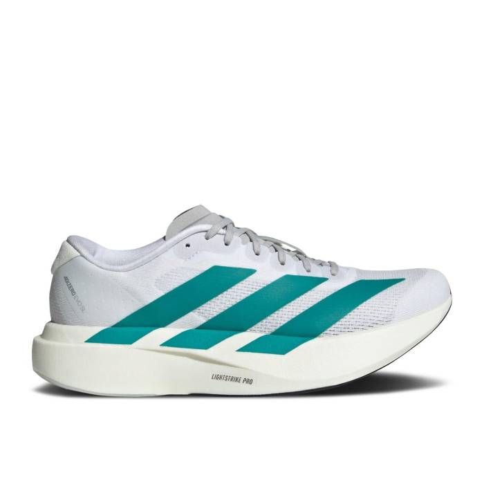 アディダス Adidas 【 Wmns Adizero Evo Sl \u0027White Pure Teal\u0027 Women Cloud White/Pure Teal/Grey Two 】 アディゼロ 純然たる レディース 白いこと 白いこと 純然たる 薄墨色 薄墨色