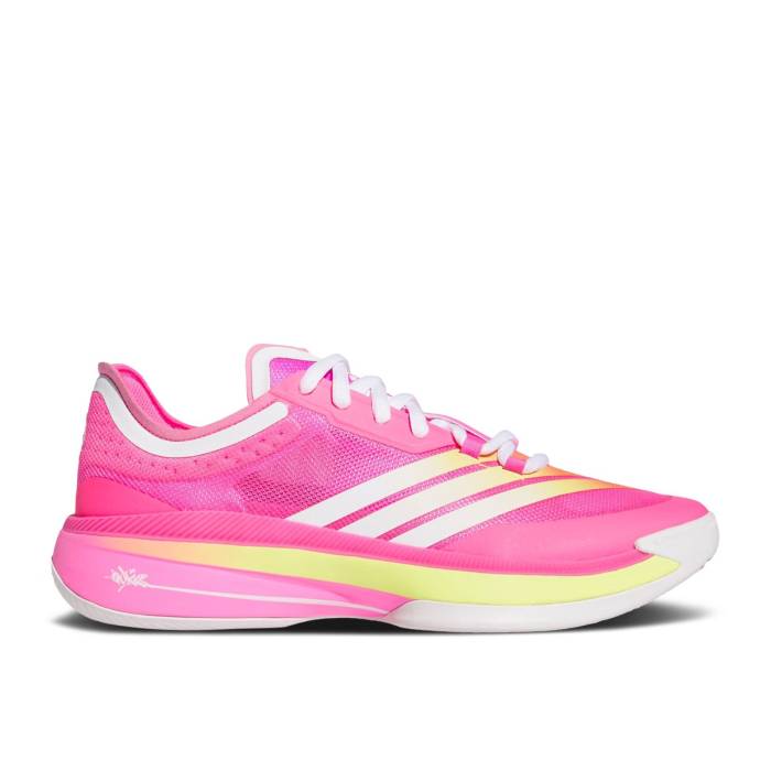 アディダス Adidas 【 Quiccs X Adizero Select 3.0 \u0027Kq63\u0027 Men Lucid Pink/Bright Yellow/Cloud White 】 アディゼロ Select より分ける メンズ pink サクラ色 yellow 黄味がかった・黄色 白いこと 白いこと