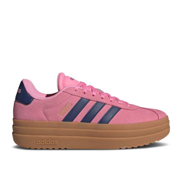 アディダス Adidas 【 Wmns Vl Court Bold \u0027Bliss Pink Dark Blue\u0027 Women Bliss Pink/Dark Blue/Gold Metallic 】 厚地の外套 pink サクラ色 レディース pink サクラ色 青み 青色 ゴールド