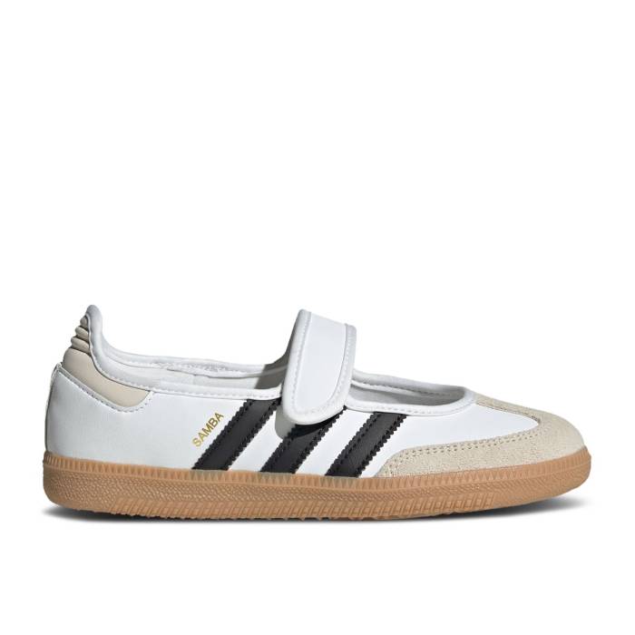 アディダス Adidas 【 Samba Jane J \u0027White Alumina Gum\u0027 Youth Cloud White/Alumina/Gum 】 サンバ お坊っちゃん キッズ 白いこと 白いこと