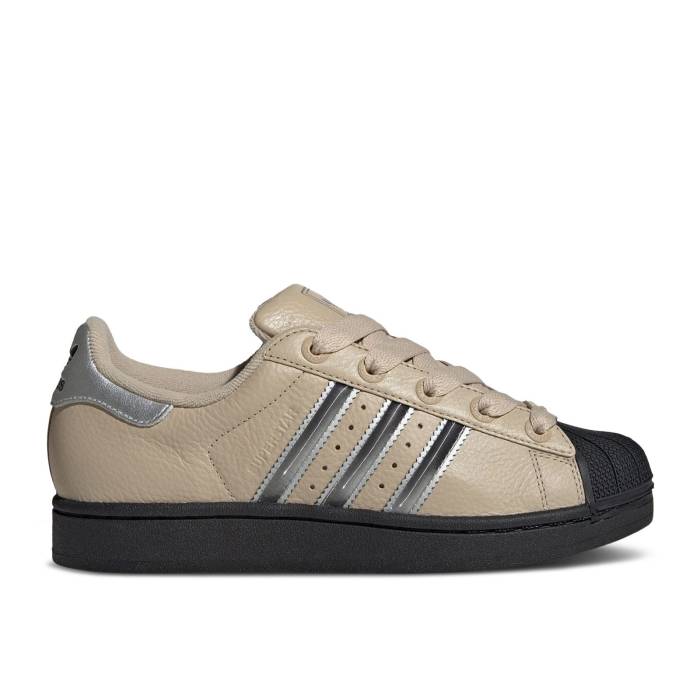 アディダス Adidas 【 Wmns Superstar 2 \u0027Stone Khaki\u0027 Women Stone Khaki/Silver Metallic/Core Black 】 Superstar はやりっ児 レディース カーキ Silver しろがね色・しろがね色 中核グループ 黒いこと 黒いこと