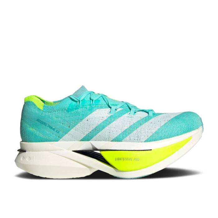 アディダス Adidas 【 Adizero Prime X 3.0 Strung \u0027Flash Aqua Lucid Lemon\u0027 Men Flash Aqua/Zero Metallic/Lucid Lemon 】 アディゼロ アクア メンズ アクア 絶無