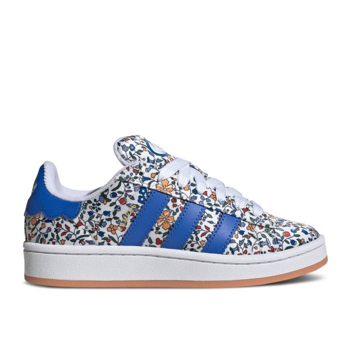 アディダス Adidas 【 Liberty London X Campus 00S J \u0027Floral Print\u0027 Youth Blue/Blue/Off White 】 構内 お坊っちゃん キッズ 青み 青色 白いこと 白いこと