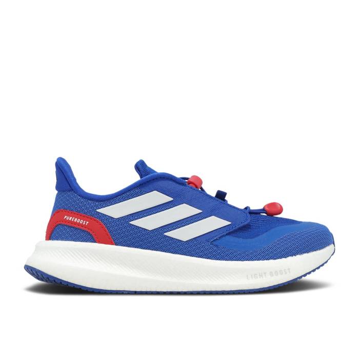 アディダス Adidas 【 Pureboost 5 K \u0027Royal Blue\u0027 Youth Royal Blue/Cloud White/Pure Ruby 】 お坊っちゃん キッズ 青み 青色 白いこと 白いこと 純然たる