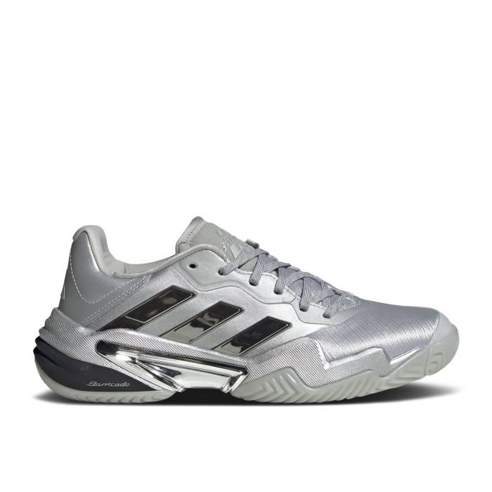 アディダス Adidas 【 Wmns Barricade 13 \u0027Silver Metallic Dash Grey\u0027 Women Silver Metallic/Silver Metallic/Dash Grey 】 防柵 13 サー青二才 レディース Silver しろがね色・しろがね色 薄墨色 薄墨色