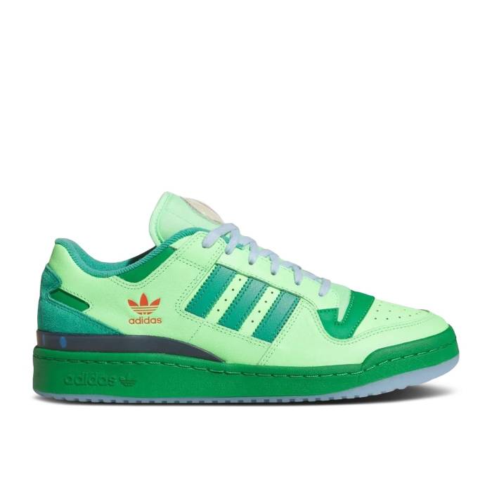 アディダス Adidas 【 The Simpsons X Forum Low \u0027Treehouse Of Horror\u0027 Men Lime Burst/Green/Semi Court Green 】 討論会 メンズ 菩提樹 はち切れる green 緑・緑であること 厚地の外套