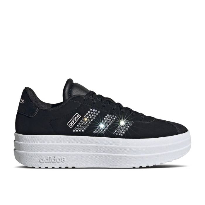 アディダス Adidas 【 Vl Court Bold J \u0027Core Black Cloud White\u0027 Youth Core Black/Cloud White/Clear Pink 】 厚地の外套 黒いこと 黒いこと お坊っちゃん キッズ 中核グループ 黒いこと 黒いこと 白いこと 白いこと pink さくら色