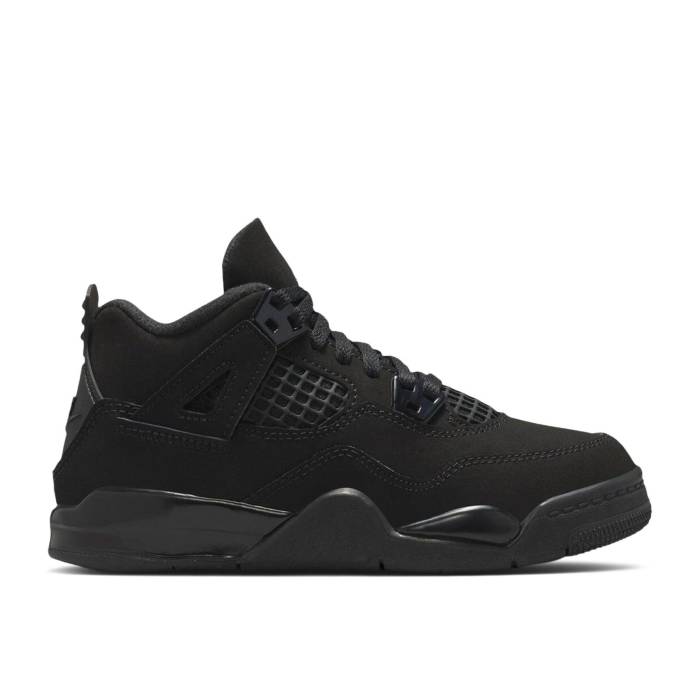 ナイキ エアジョーダン Air Jordan 【 Jordan 4 Retro Ps \u0027Black Cat\u0027 2025 Youth Black/Light Graphite/Black 】 レトロ お坊っちゃん キッズ 黒いこと 黒いこと