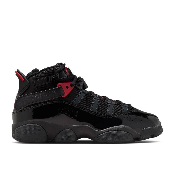 ナイキ エアジョーダン Air Jordan 【 Jordan 6 Rings ガウス \u0027Black/Anthracite/Fire Red\u0027 Youth Black/Anthracite/Fire Red 】 輪っか お坊っちゃん キッズ 黒いこと 黒いこと 火の手 Red 赤・赤いこと
