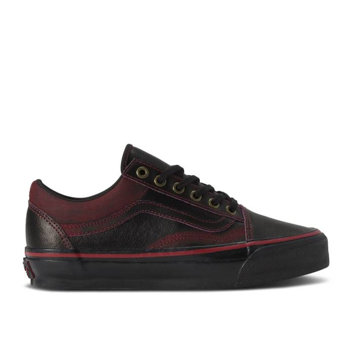 ヴァンズ Vans 【 Tania Cruz X Premium Old Skool Dark Red Rub-Away Men Black/Red 】 Premium プレミアム Red 赤・レッド メンズ 黒色 ブラック Red 赤・レッド