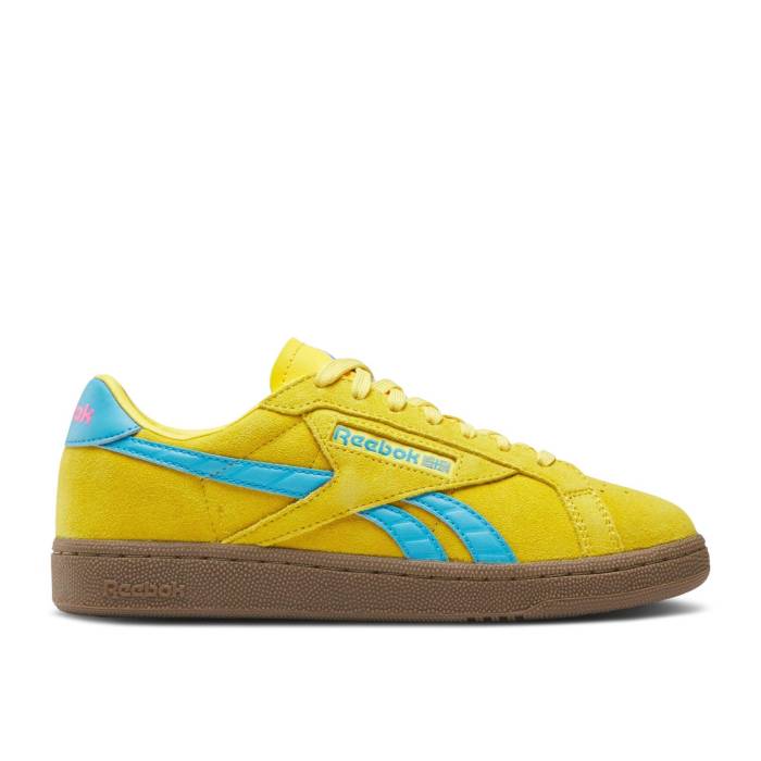リーボック Reebok 【 Wmns Club C Grounds Uk \u0027Golden Haze Future Cyan\u0027 Women Golden Haze/Future Cyan/Gum 】 野球クラブ レディース シアン
