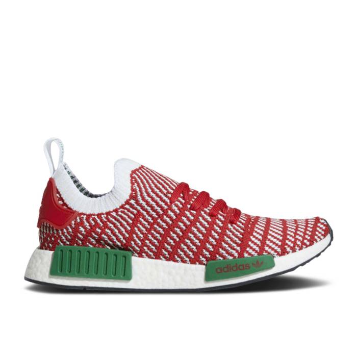 アディダス Adidas 【 Nmd_R1 Stlt Primeknit 'Christmas' Men Collegiate Red/Cloud White/Bold Green 】 メンズ Red 赤・レッド 白色 ホワイト green 緑・グリーン｜スニケス