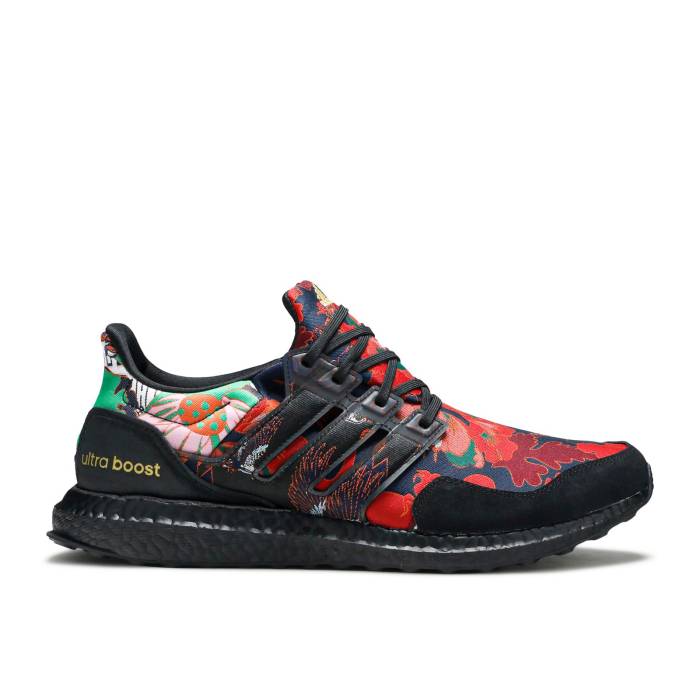 アディダス Adidas 【 Ultraboost Dna 'Floral' Men Core Black/Core Black/Scarlet 】 メンズ コア 黒色 ブラック