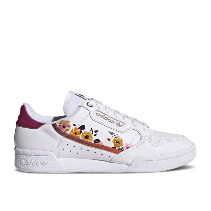 アディダス Adidas 【 Her Studio London X Wmns Continental 80 \u0027Floral Print\u0027 Women Cloud White/Power Berry/Gold Metallic 】 制作室 レディース 白いこと 白いこと Power 力強さ ゴールド