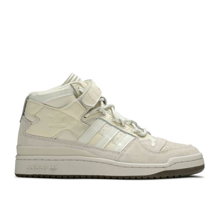 アディダス Adidas 【 Ivy Park X Forum Mid \u0027Icy Park - Cream White\u0027 Men Alumina/Cream White/Gum 】 運動場 討論会 ミッド 皮膚軟化剤 メンズ 皮膚軟化剤 白いこと 白いこと