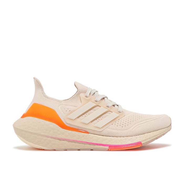 アディダス Adidas 【 Wmns Ultraboost 21 \u0027Halo Ivory Ultra Pop\u0027 Women Halo Ivory/Halo Ivory/Ultra Pop 】 象牙色 ultra ウルトラ レディース 象牙色 ultra ウルトラ