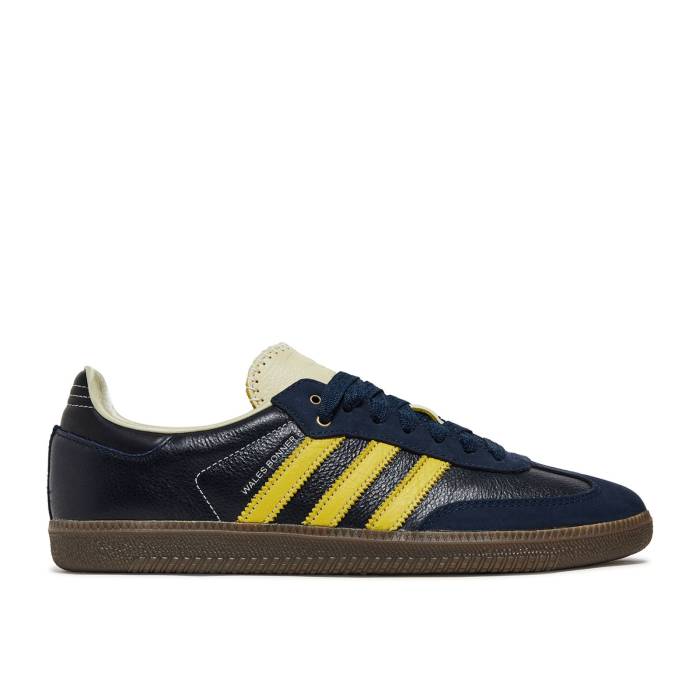 アディダス Adidas 【 Wales Bonner X Samba 'Collegiate Navy Yellow' Men Collegiate Navy/Cream White/Yellow 】 サンバ 紺色 ネイビー メンズ 紺色 ネイビー クリーム 白色 ホワイト yellow 黄色・イエロー｜スニケス