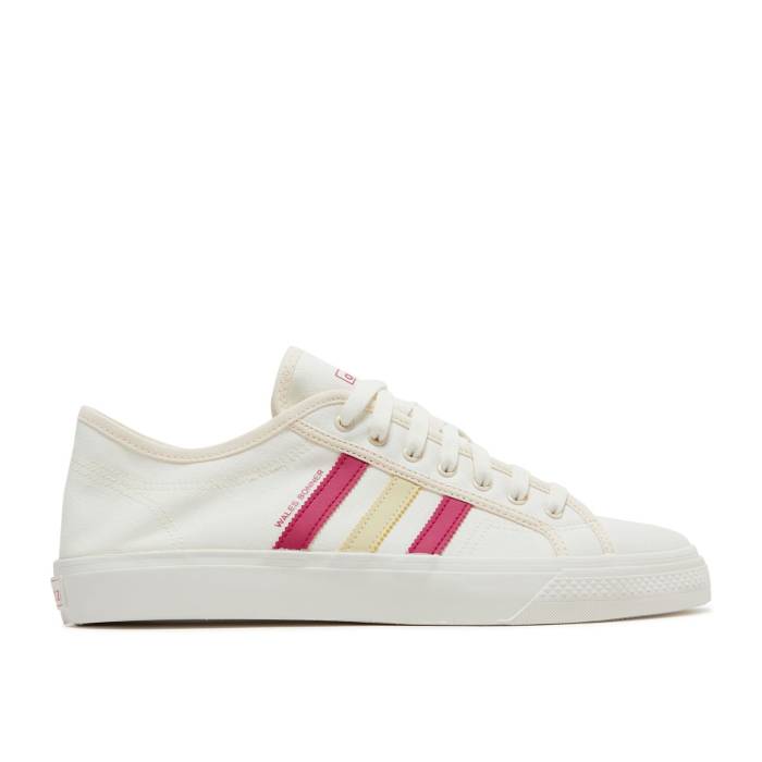 アディダス Adidas 【 Wales Bonner X Nizza Low 'Cream White Scarlet' Men Cream White/Scarlet/Dark Brown 】 白色 ホワイト メンズ クリーム 白色 ホワイト 茶色 ブラウン