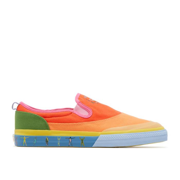 アディダス Adidas 【 Nizza Slip-On Low \u0027Pride Pack - Love Unites\u0027 Men Semi Solar Red/Yellow/Hazy Orange 】 slip-on スリッポン メンズ Red 赤・赤いこと yellow 黄味がかった・黄色 orange 橙・オレンジ色