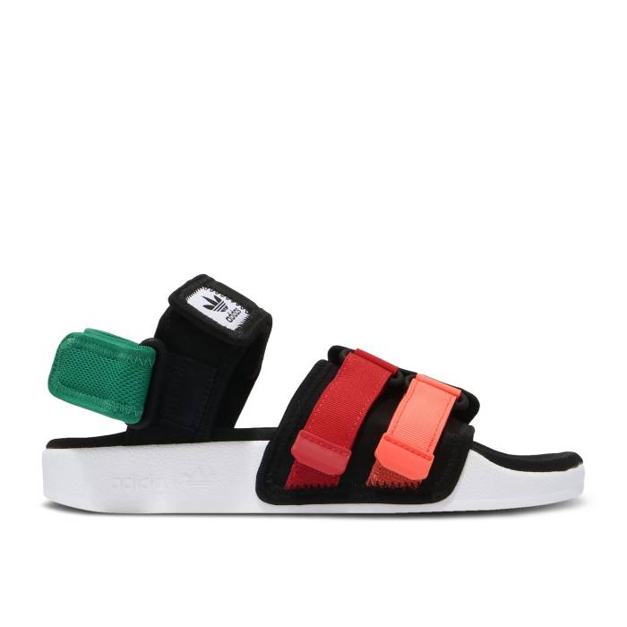 アディダス Adidas 【 Adilette Sandal 4.0 Black Scarlet True Orange Men Core Black/Scarlet/True Orange 】 アディレッタ メンズ コア 黒色 ブラック orange 橙・オレンジ