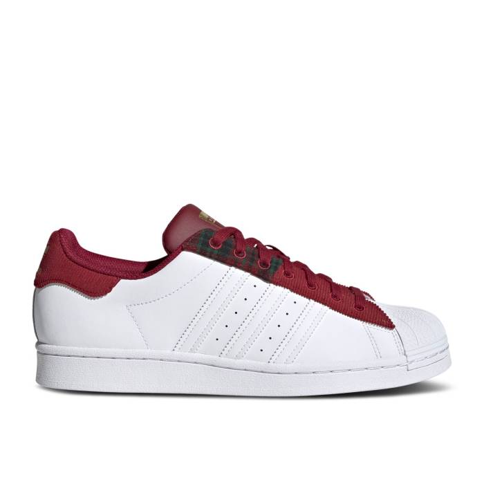 アディダス Adidas 【 Superstar 'Collegiate Burgundy Patchwork' Men Collegiate Burgundy/Cloud White/Gold Metallic 】 Superstar スーパースター ワイン色・バーガンディー メンズ ワイン色・バーガンディー 白色 ホワイ