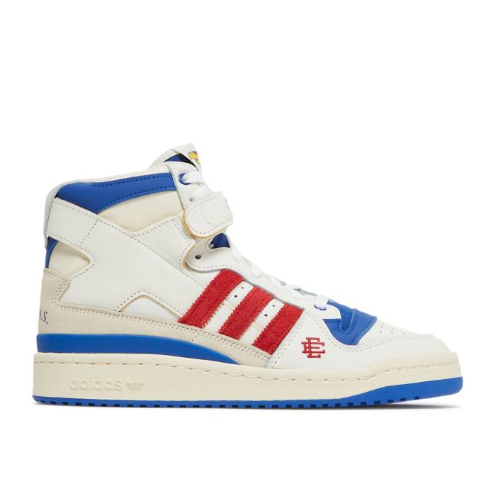 アディダス Adidas 【 Eric Emanuel X Midnight Madness X Forum 84 High \u0027Kansas Jayhawks\u0027 Men Cloud White/Royal Blue/Scarlet 】 マッドネス 討論会 御機嫌 メンズ 白いこと 白いこと 青み 青色