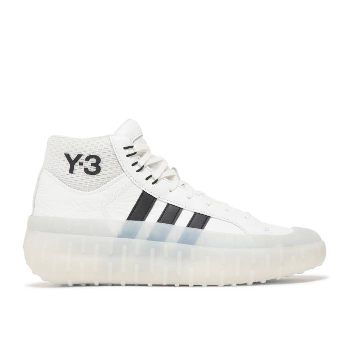 アディダス Adidas 【 Y-3 Gr.1P High \u0027Core White\u0027 Men Core White/Black/Core White 】 御機嫌 メンズ 中核グループ 白いこと 白いこと 黒いこと 黒いこと