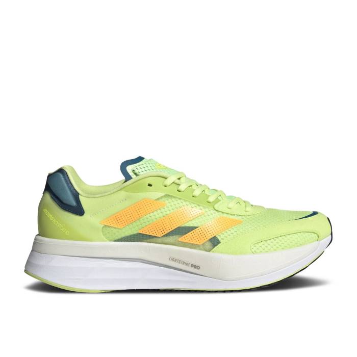 アディダス Adidas 【 Adizero Boston 10 \u0027Pulse Lime Flash Orange\u0027 Men Pulse Lime/Flash Orange/Real Teal 】 アディゼロ 豆の町 菩提樹 メンズ 菩提樹 orange 橙・オレンジ色 レアル