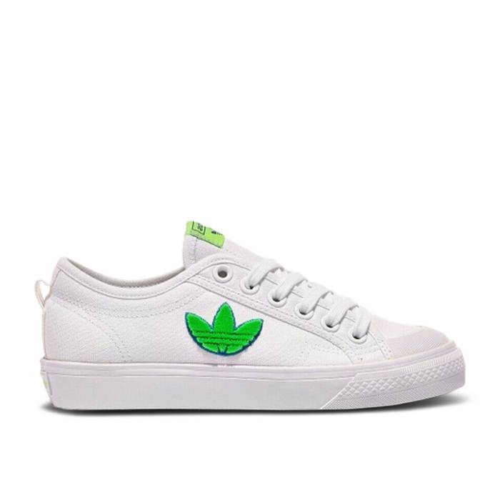 アディダス Adidas 【 Nizza Trefoil \u0027White Signal Green\u0027 Men Footwear White/Footwear White/Signal Green 】 トレフォイル メンズ 白いこと 白いこと green 緑・緑であること