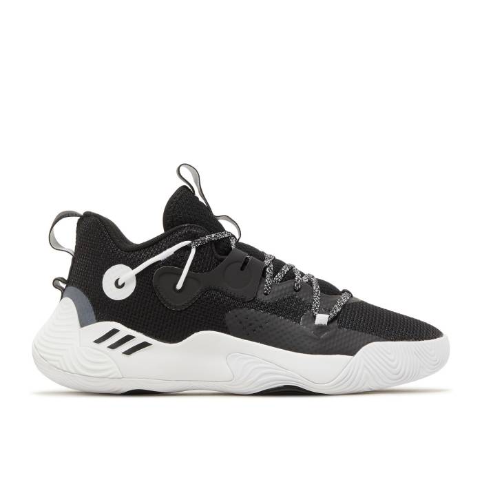 アディダス Adidas 【 Harden Stepback 3 \u0027Black White\u0027 Men Core Black/Cloud White/Core Black 】 ハーデン 足付きうしろ側 メンズ 中核グループ 黒いこと 黒いこと 白いこと 白いこと スニーカー-靴-メンズ靴